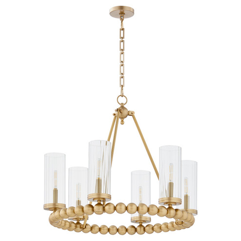 Lee Boulevard Six Light Chandelier in Aged Brass (19|661680)