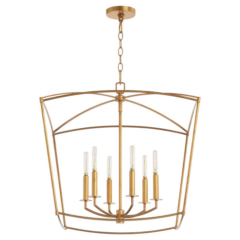 Mantle Six Light Pendant in Gold Leaf (19|6412674)