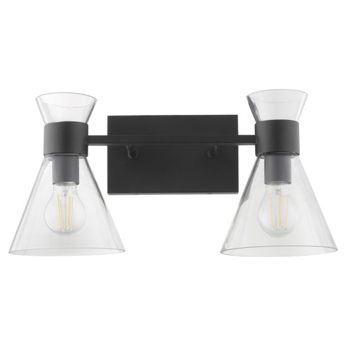 Beldar Two Light Vanity in Matte Black w/ Clear Glass (19|51192259)