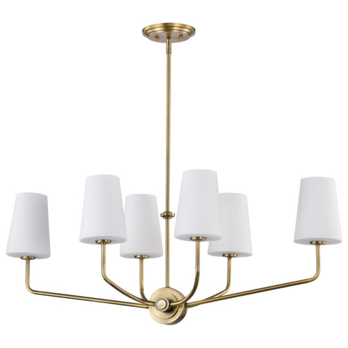 Cordello Six Light Island Pendant in Vintage Brass (72|607886)