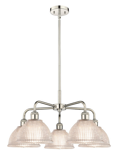 Downtown Urban Five Light Chandelier in Polished Nickel (405|5165CRPNG422)