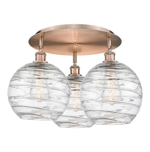 Downtown Urban Three Light Flush Mount in Antique Copper (405|5163CACG121310)