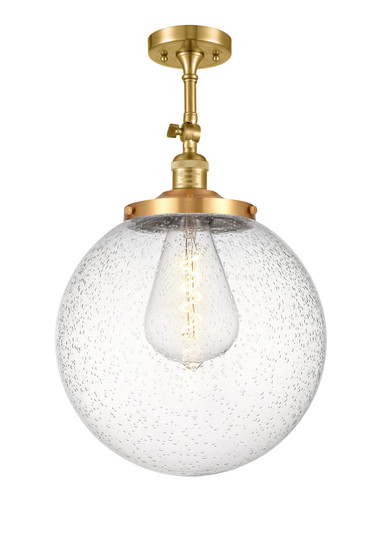 Franklin Restoration One Light Semi-Flush Mount in Satin Gold (405|201FSGG20414)