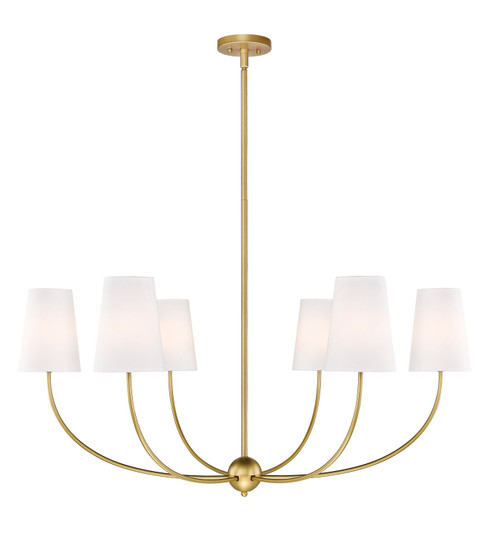 Shannon Six Light Chandelier in Rubbed Brass (224|304042RB)