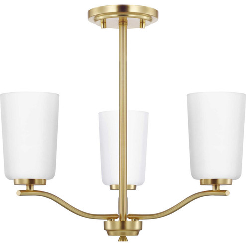 Adley Three Light Chandelier Conv in Satin Brass (54|P400349012)