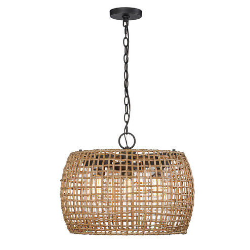 Piper Three Light Outdoor Pendant in Natural Black (62|1067O3PNBMAW)
