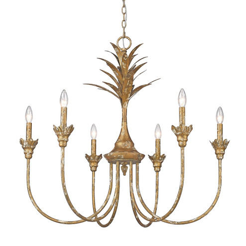 Lillianne Six Light Chandelier in Heirloom Gold (62|08466HG)