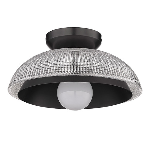 Crawford One Light Flush Mount in Matte Black (62|0309FMBLKRPG)