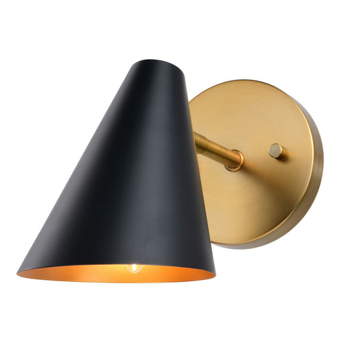 Pryce One Light Wall Sconce in Matte Black/Satin Brass (63|W0438)