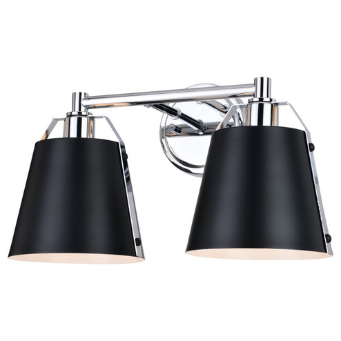 Barrington Two Light Vanity in Matte Black/Chrome (63|W0423)
