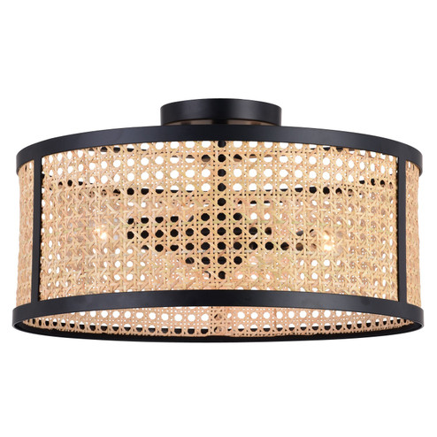 Berens Three Light Semi-Flush Mount in Matte Black (63|C0289)