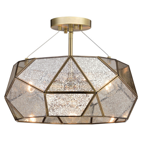 Euclid Three Light Semi-Flush Mount in Aged Brass (63|C0284)