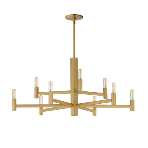 Emana Nine Light Chandelier in Natural Aged Brass (16|21369NAB)