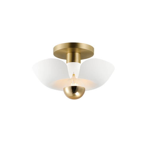 Poppy LED Flush Mount in White/Satin Brass (16|11390WTSBR)