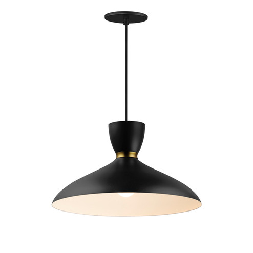 Carillon One Light Pendant in Black / Satin Brass (16|11304BKSBR)