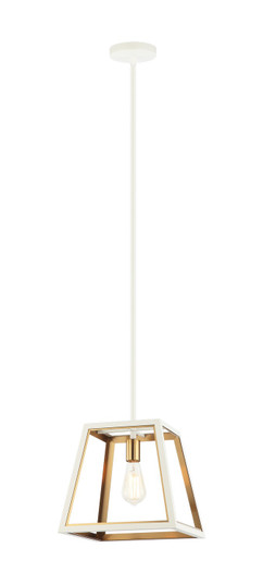 ROSALIE One Light Pendant in White + Aged Gold Brass (423|C72101WHAG)