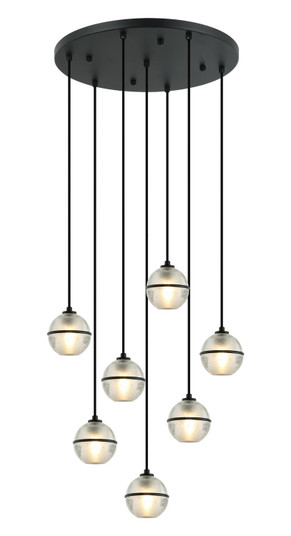 MISTY Seven Light Pendant in Matte Black (423|C33107MB)