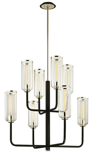 Aeon Eight Light Chandelier in Textured Black & Polish Nickel (67|F6278TBKPN)