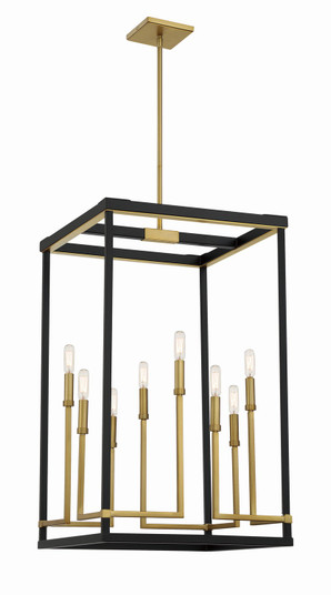 Union Estates Eight Light Pendant in Coal And Soft Brass (7|2117726)