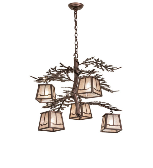 Pine Branch Five Light Chandelier in Mahogany Bronze (57|265656)