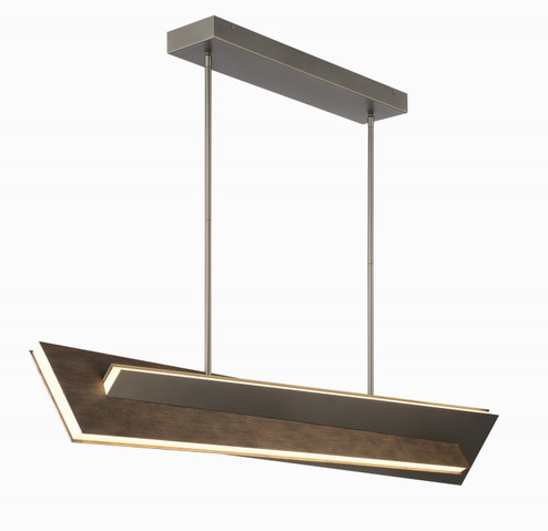 Interszioni LED Island Pendant in Midnight Iron & Faux Walnut (42|P1649895L)