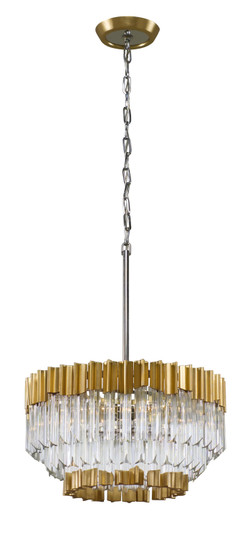 Charisma Five Light Chandelier in Gold Leaf W Polished Stainless (68|22042GLSS)
