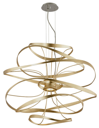 Calligraphy LED Chandelier in Gold Leaf W Polished Stainless (68|21643GLSS)