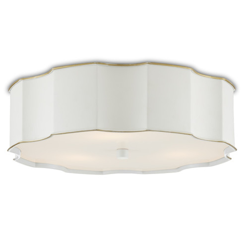 Wexford Collection Three Light Flush Mount in Snow White/Gold Highlights (142|99990067)