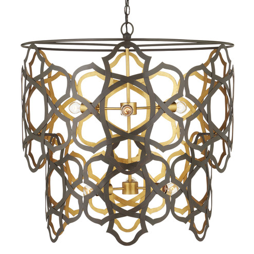 Mauresque Six Light Chandelier in Bronze Gold/Contemporary Gold Leaf (142|90001106)
