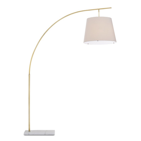 Cloister Two Light Floor Lamp in Antique Brass/White (142|80000125)