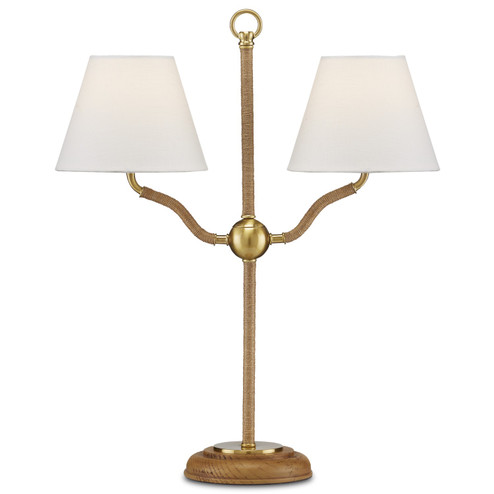 Sirocco Collection Two Light Desk Lamp in Natural/Antique Brass (142|60000873) Sirocco Collection Two Light Desk Lamp in Natural/Antique Brass (142|60000873)