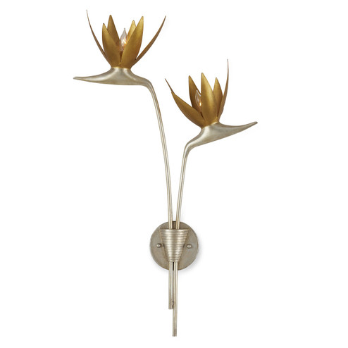 Paradiso Two Light Wall Sconce in Contemporary Silver Leaf/Contemporary Gold Leaf/Gold (142|50000239)