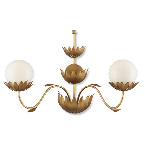 Mirasole Two Light Wall Sconce in Contemporary Gold Leaf/Gold/White (142|50000231)