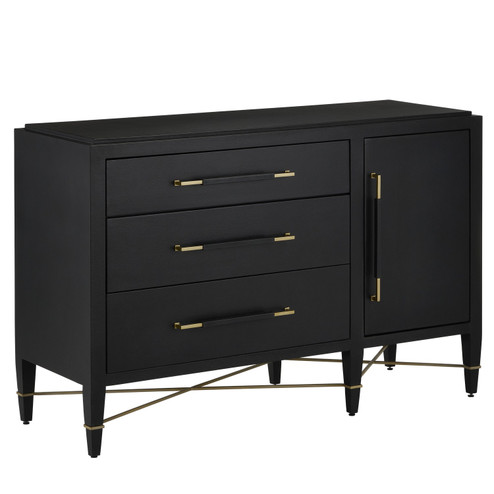 Verona Chest in Black Lacquered Linen/Champagne (142|30000250)