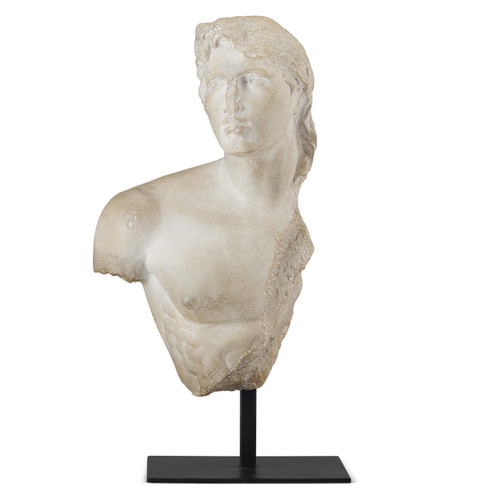 Young Royal Greek Torso Sculpture in Aged Beige/Black (142|12000735)