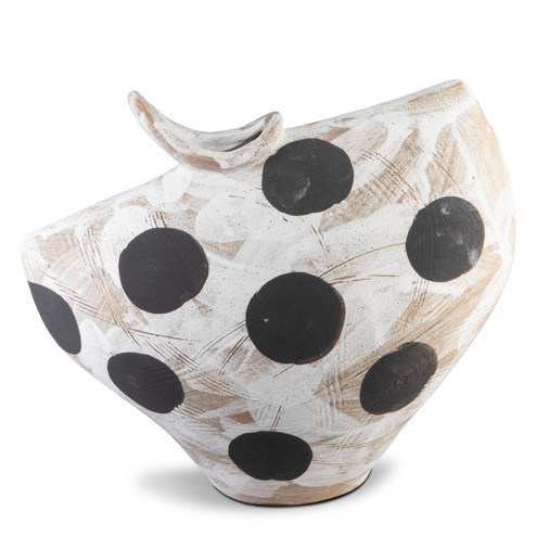Dots Bowl in Textured Brown/Off White (142|12000710)