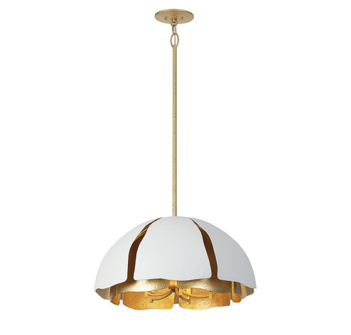 Brewster Five Light Pendant in Cavalier Gold with Royal White (51|71399514)