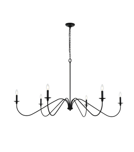 Rohan Six Light Chandelier in Matte Black (173|LD5056D60MB)