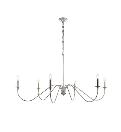 Rohan Six Light Chandelier in Polished Nickel (173|LD5056D54PN)