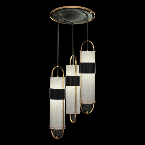 Bond LED Pendant in Black & Gold/Bahama Sand (48|92534022ST)