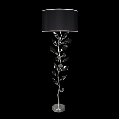 Foret Three Light Floor Lamp in Silver Leaf w/Black Fabric & Silver Inner Lining Shade (48|90922011ST)