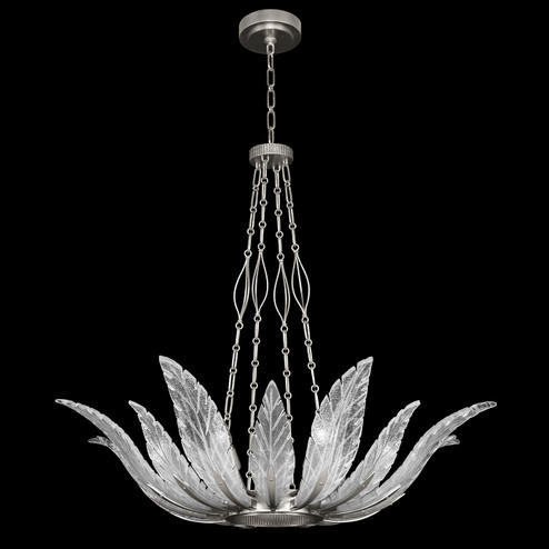 Plume Eight Light Pendant in Silver/White ''Plumes'' (48|89404011ST)