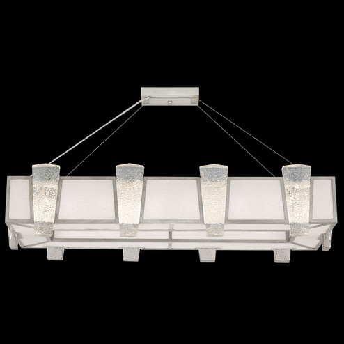 Crownstone 16 Light Pendant in Silver w/Textured Linen Inserts (48|89124011ST)