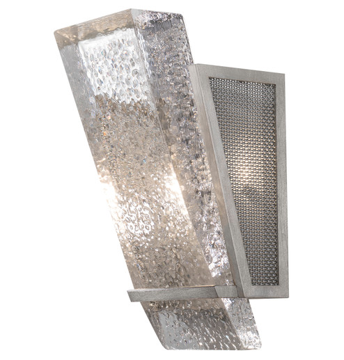 Crownstone One Light Wall Sconce in Silver w/Metal Mesh Inserts (48|89075012ST)