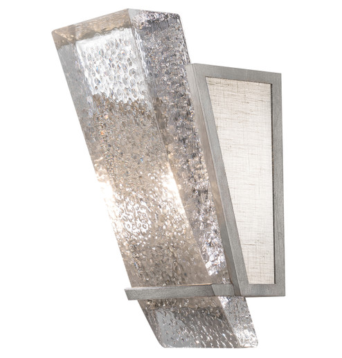 Crownstone One Light Wall Sconce in Silver w/Textured Linen Inserts (48|89075011ST)