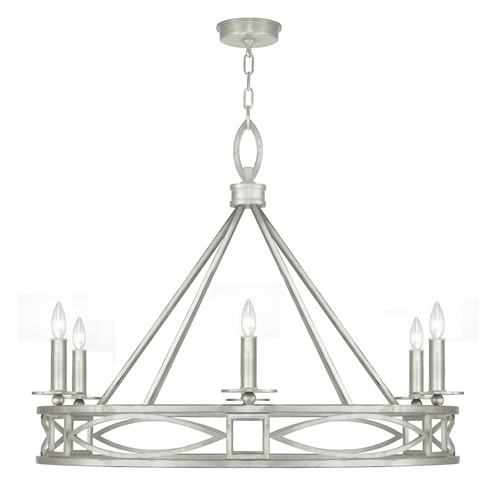Cienfuegos Six Light Chandelier in Silver Leaf w/No Shades (48|887640SF4)
