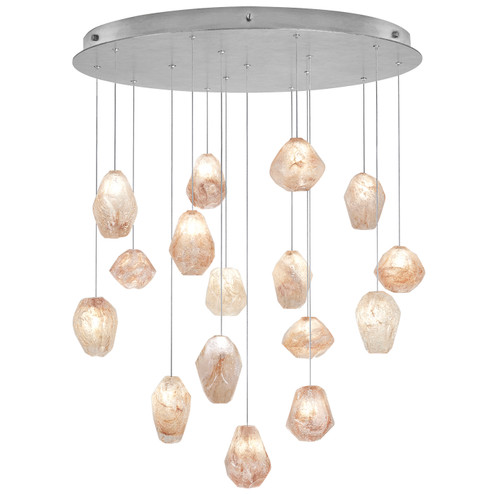Natural Inspirations LED Pendant in Silver w/Clear Quartz Glass Drops (48|86284014LD)