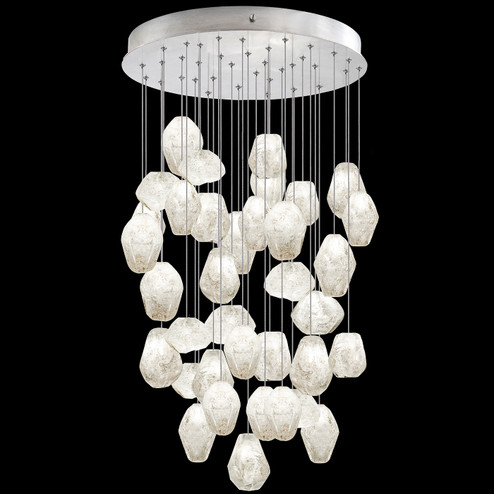Natural Inspirations LED Pendant in Silver w/Clear Quartz Glass Drops (48|85344013LD)