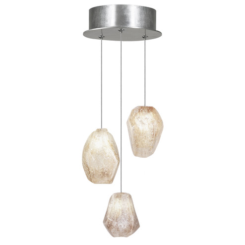 Natural Inspirations LED Pendant in Silver w/Clear Quartz Glass Drops (48|85234014LD)