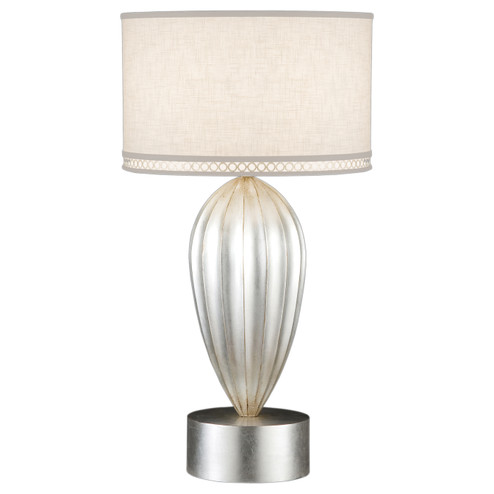 Allegretto One Light Table Lamp in Silver w/White Linen Shade (48|793110ST)